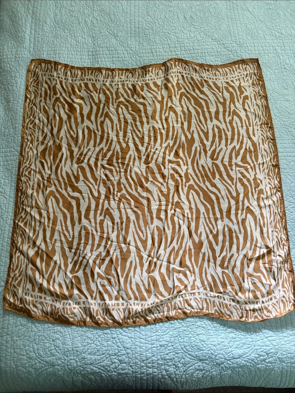 Women’s Tan & Cream Zebra-Print Scarf Wrap